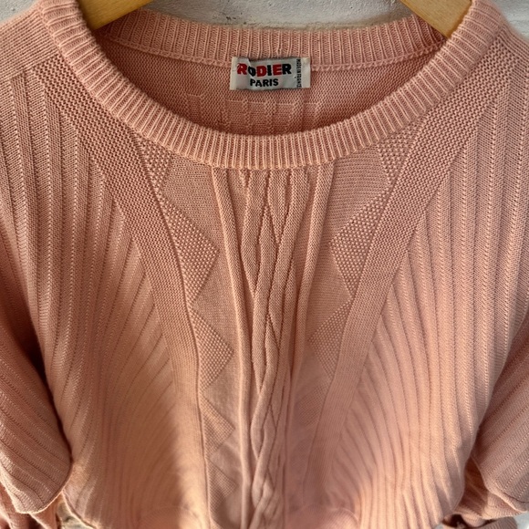 Rodier Paris Vintage Pink Wool Blend Sweater Oversized Fit M/L - Picture 3 of 7